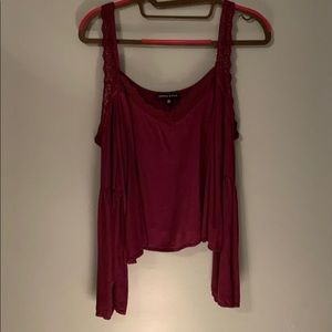 Kendal and Kylie maroon blouse